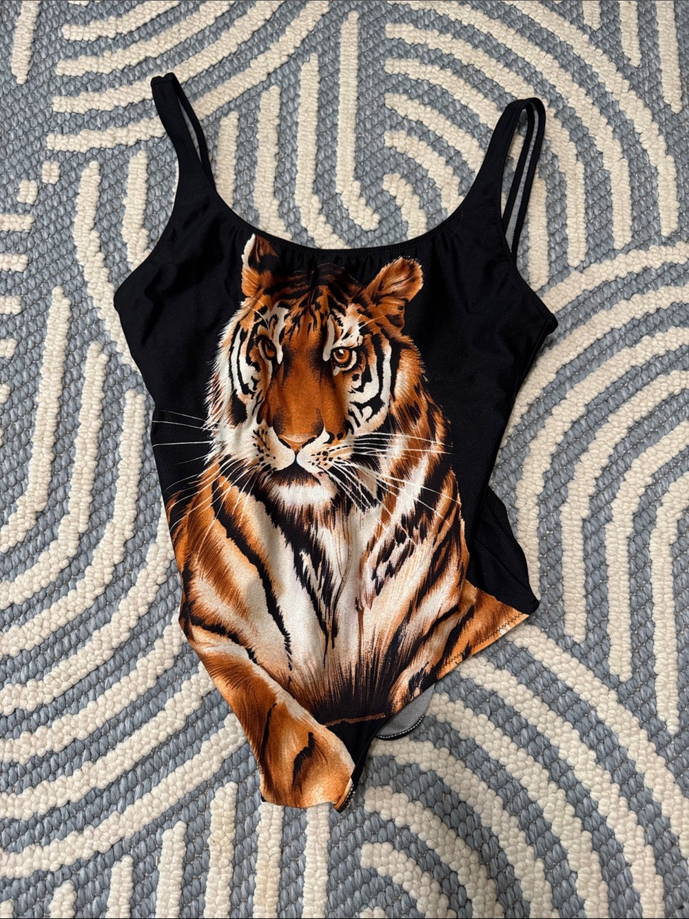 Vintage Tiger One Piece Swimsuit Size 14